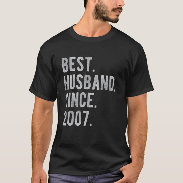 15th Wedding Anniversary For Him  Best Husband Sin T-Shirt (Front)