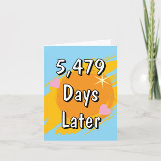 15th wedding anniversary in days Fifthteen years Card