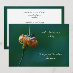 15th Wedding Anniversary Party, Name, Yellow Lily Invitation