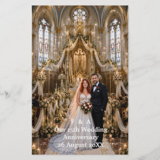 15th Wedding Anniversary Photo Stationery