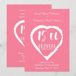 15th Wedding anniversary traditional crystal Invitation