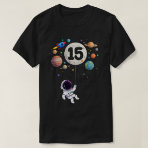 15th Year Old Bday Planets Astronaut 15th Birthday T-Shirt