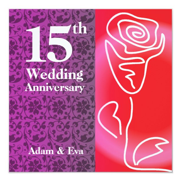 Celebrating 15 Years Of Marriage Invitations | Zazzle UK