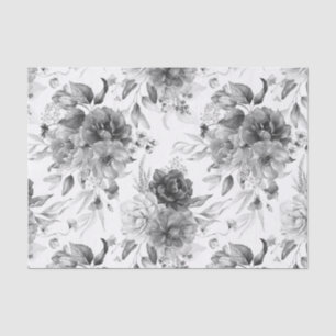 1600s Dutch Black White Still Life Floral Art (3) Tissue Paper