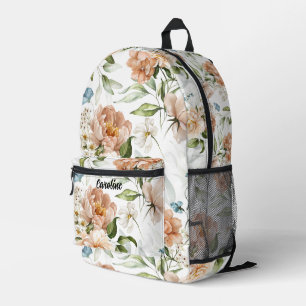 1600s Vintage Watercolor Floral Pattern Printed Backpack