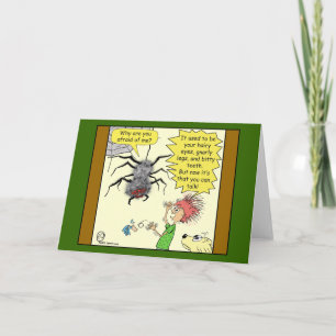 1605 Afraid Of Spiders Cartoon Note Card