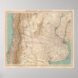 16061 Central Argentina and Chile Poster