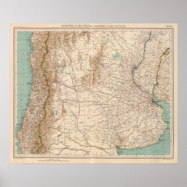 16061 Central Argentina and Chile Poster (Front)