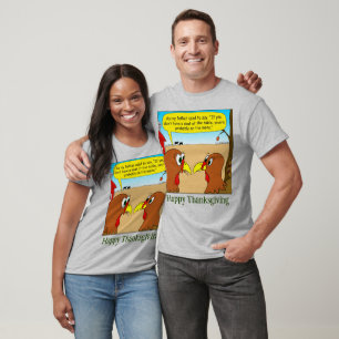 1606 Seat at the Thanksgiving table cartoon T-Shirt