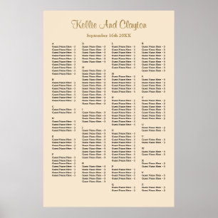 160 Champagne Wedding Seating Chart