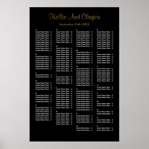 160 Simple Black Wedding Seating Chart