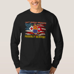 160th Signal Brigade Signal Corp American Flag Cam T-Shirt