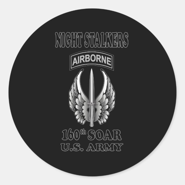 160Th Soar Night Stalkers Classic Round Sticker (Front)