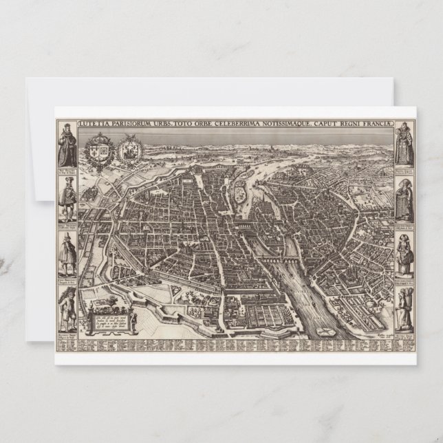 1618 Map of Paris by Claes Jansz. Visscher (Front)