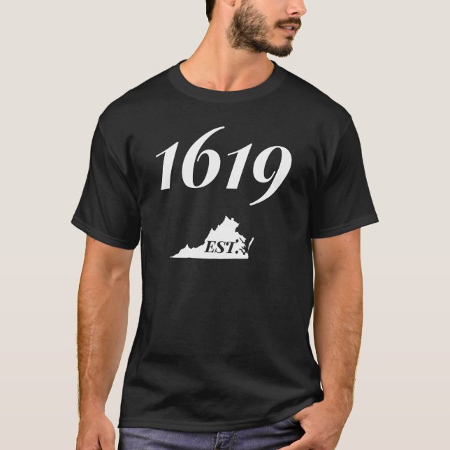 1619 Established Virginia African American History T-Shirt (Front)