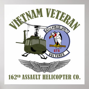 162nd AHC w/ Wings and UH-1 Helicopter Poster