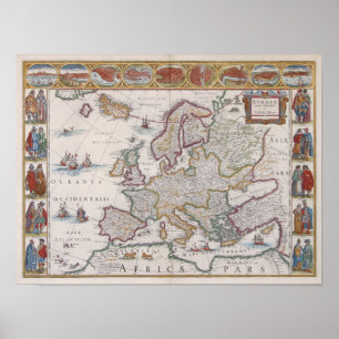 1630 Map of Europe Poster