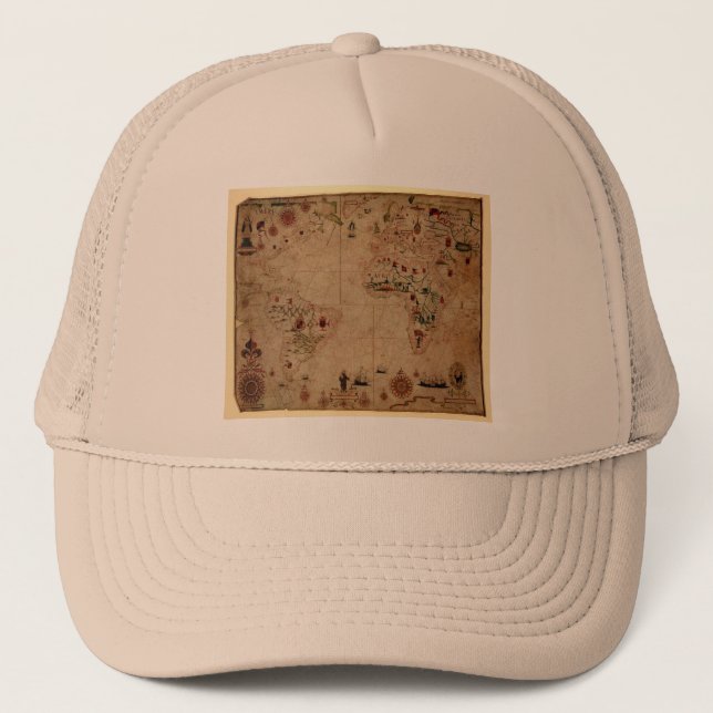 1633 Atantic Ocean Portolan Chart - Pascoal Roiz Trucker Hat (Front)