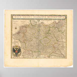 1645 Map of Germany Poster