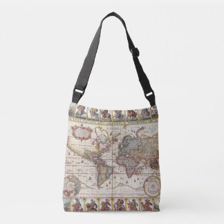 1652 Map of the World, Doncker Sea Atlas World Map Crossbody Bag