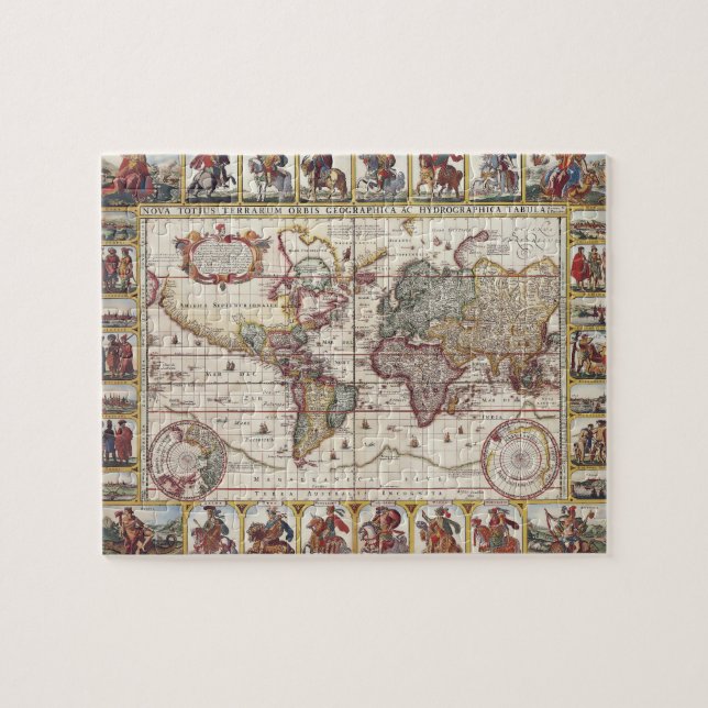 1652 Map of the World, Doncker Sea Atlas World Map Jigsaw Puzzle (Horizontal)