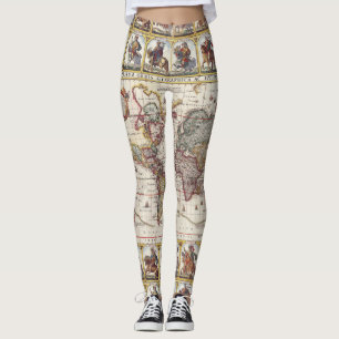 1652 Map of the World, Doncker Sea Atlas World Map Leggings