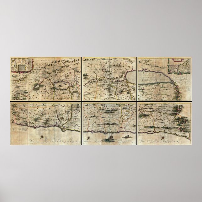 1662 Janson Hornius Holy Land Israel Palestine Map Poster (Front)