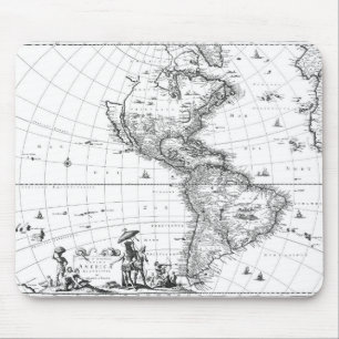 1671 Map Totius Americae Descriptio Mouse Mat