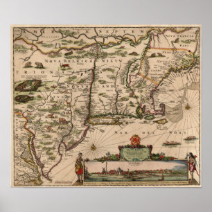 1683 Map of the Colonies Poster