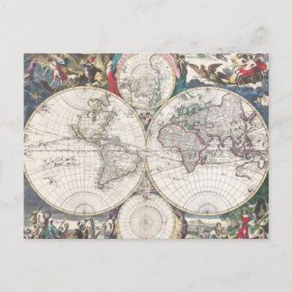 1685 Bormeester Map of the World Postcard