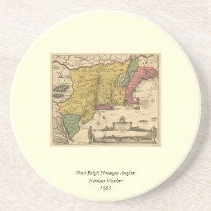 1685 Map - New Belgium, The New World, New England Coaster