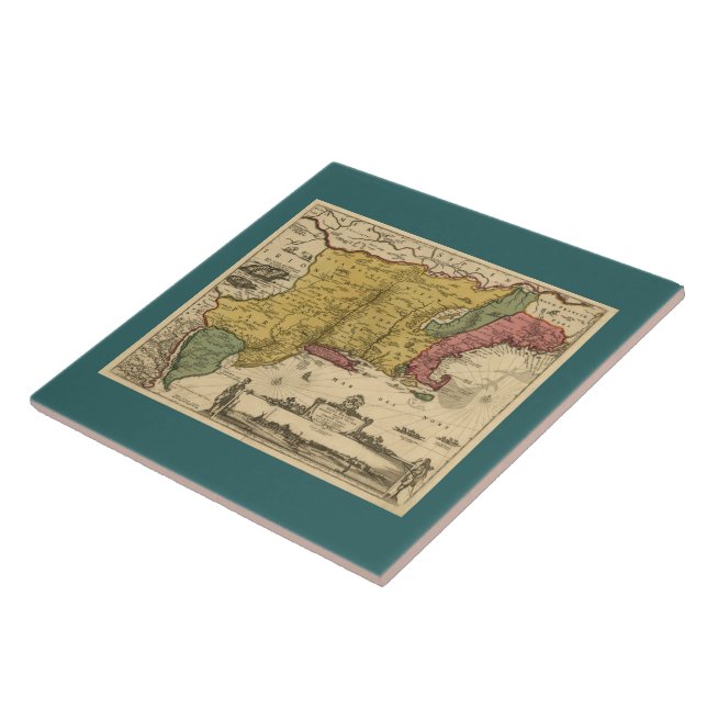 1685 Map - New Belgium, The New World, New England Tile (Side)