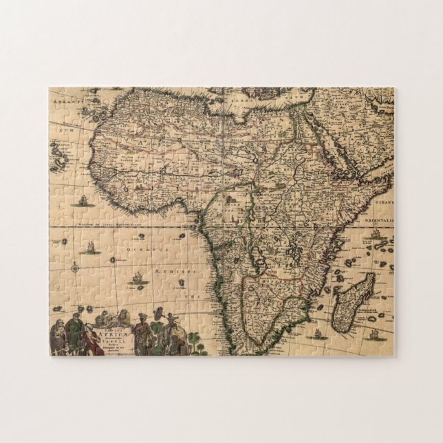 1688 Old World Map of Africa Jigsaw Puzzle Game (Horizontal)