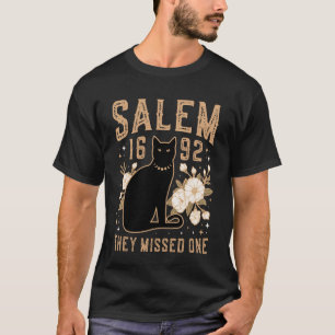 1692 They Missed One Salem Witch Trials Black Cat  T-Shirt