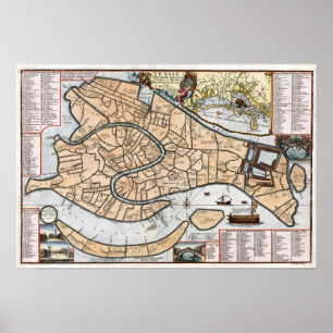 1695 Venice City Plan Poster