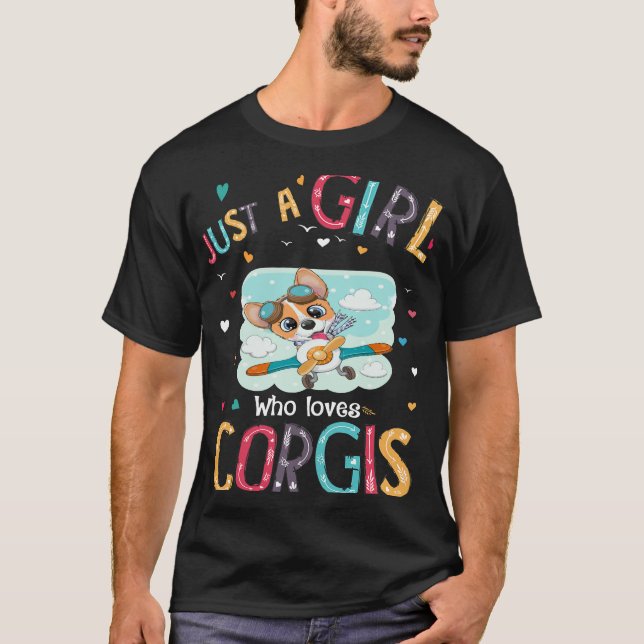 169 Just A Girl Who Loves Corgi T-Shirt (Front)
