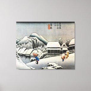 16. 蒲原宿, 広重 Kanbara-juku, Hiroshige, Ukiyo-e Canvas Print