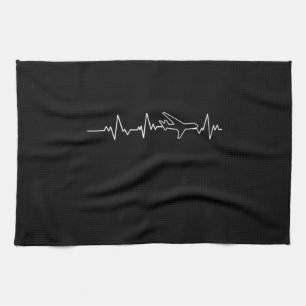 16.Aeroplane Heartbeat I Love Aviation Aircrafts F Tea Towel