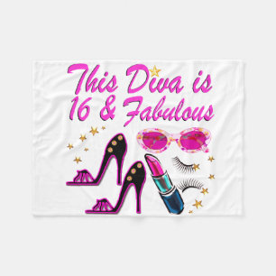16 AND FABULOUS DIVA FLEECE BLANKET