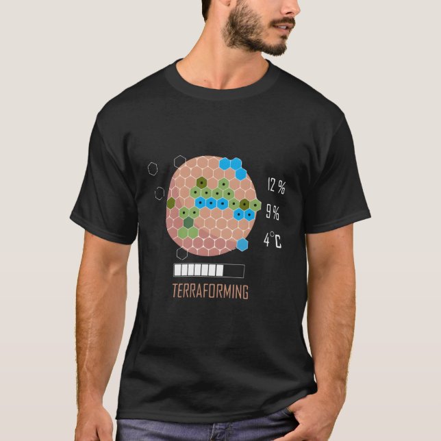 16 Bit Mars Is Terraforming Shirt Board Game (Front)