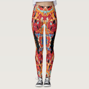 16 bit Villain Orange Black splatter Leggings