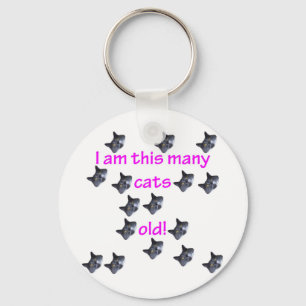 16 Cat Heads Old Key Ring