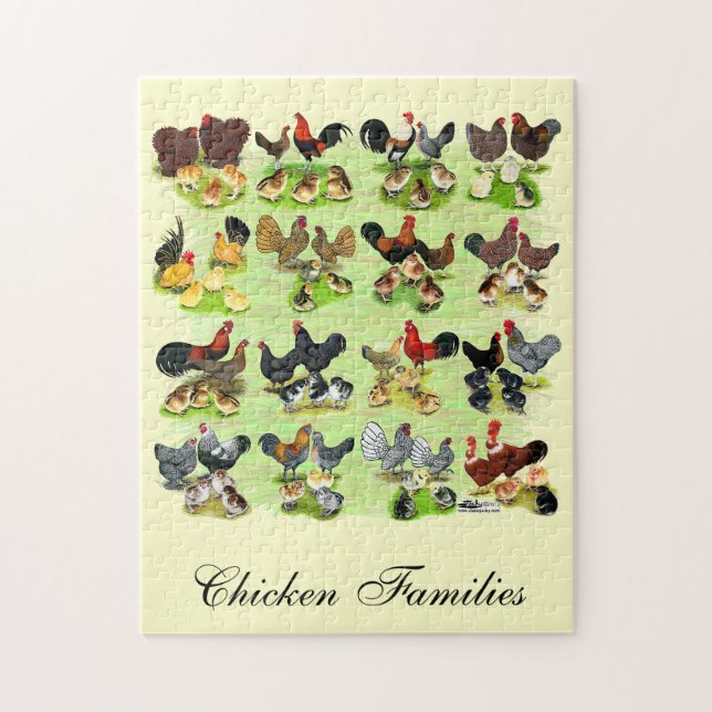 16 Chicken Families Jigsaw Puzzle (Vertical)