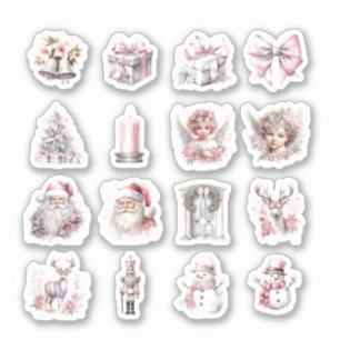 16 Christmas Custom-Cut Vinyl Stickers