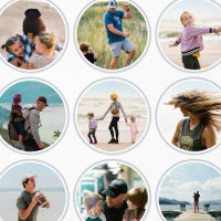 16 Custom Photos & Colour Circle Pattern Cool Grey