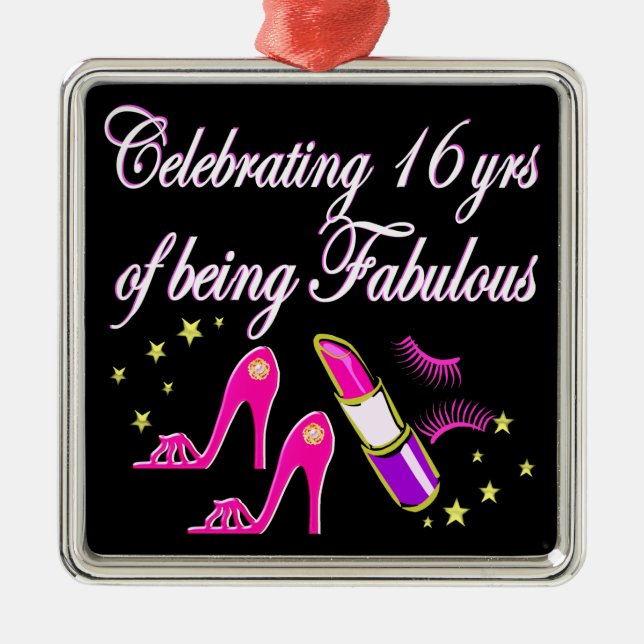 16 & FABULOUS HIGH HEEL DESIGN METAL TREE DECORATION (Front)