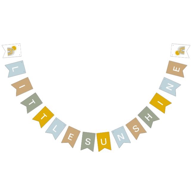 16 Flag Rainbow Baby Shower Bunting Sign (All)