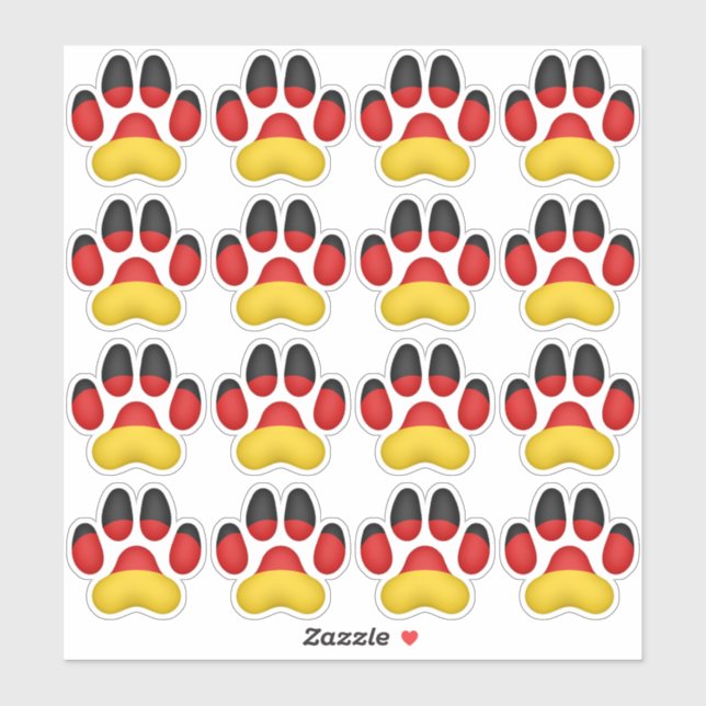 16 German Dog Paw Prints (Sheet)