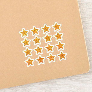 +16 Glitter Stars Small Shiny Gold Star Reward