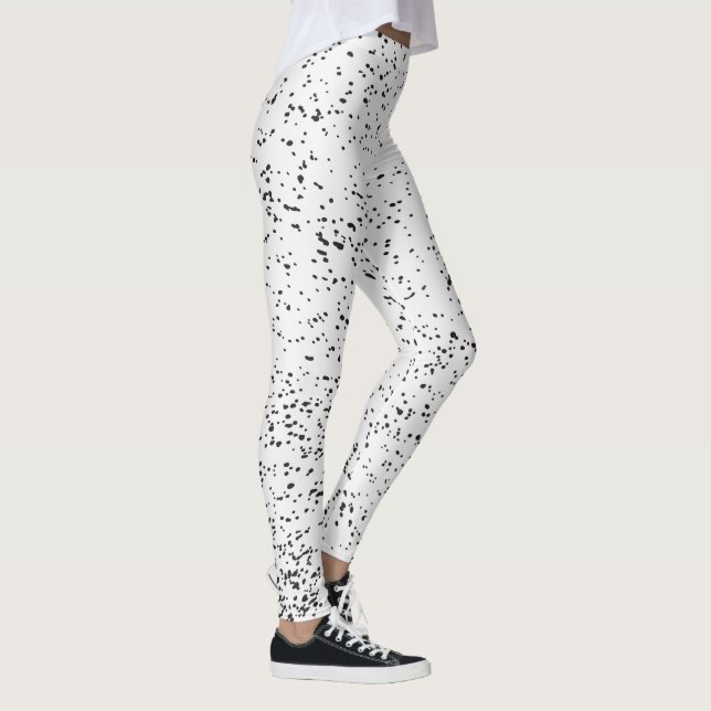 16.	 Grunge animal black and white ink splatter pr Leggings (Right)